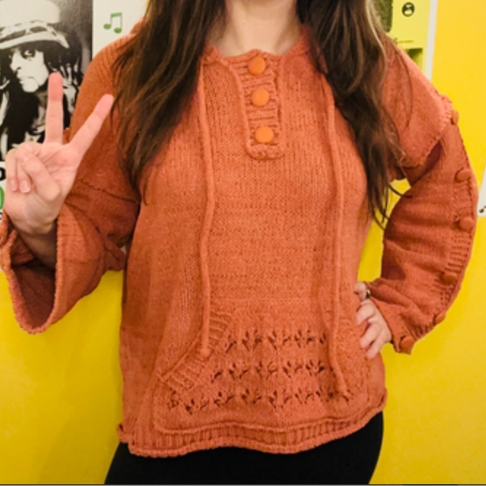 POL Women's Burnt Orange Cowl Sweater